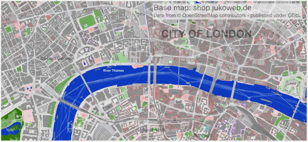 City of London - Vektor SVG Landkarte / Stadtplan