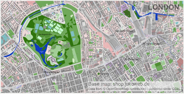 London Regent’s Park - Vektor SVG Landkarte / Stadtplan