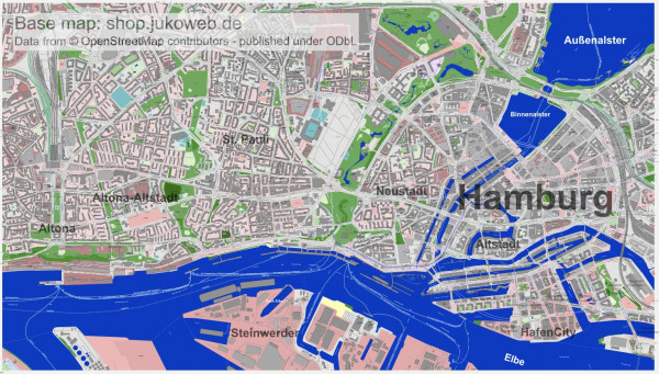 Hamburg - Vector SVG map / City map